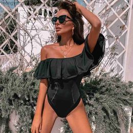 Women's Swimwear Ashgaily 2023 One Piece Swimsuit New Ruffle Swimwear y2k Women Push Up Monokini Floral Print Tropical Summer Beach Bathing Suit T230606