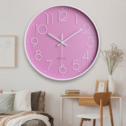 Wall Clocks Pointer Display Plastic Accurate Timekeeper Hanging Clock Background Decoration Silent Office Supplies