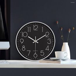 Wall Clocks Glass Surface Stylish Digital Clock Living Room Decoration Plastic Round Dial Office Supplies