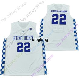 coe1 2020 New NCAA College Kentucky Wildcats Jerseys 22 Gilgeous-Alexander Basketball Jersey Size Youth Adult All Stitched
