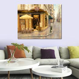 Hand Painted Coastal Canvas Art Paianting Red House Cafe Contemporary Modern Artwork Restaurant Decor