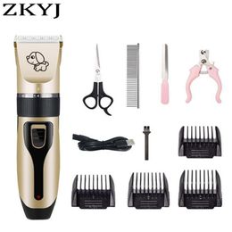 Trimmers Dropshipping Rechargeable Pet Dog Hair Trimmer Grooming Clippers LowNoise Cat Cutter Machine Shaver Electric Scissor Clipper