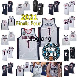 coe1 2021 Final Four 4 NCAA College Gonzaga Basketball Jerseys 1 Jalen Suggs 2 Drew Timme Corey Kispert Jersey Home Away White Grey Navy Black Adult Men Youth Kid