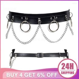 Belts Fashion Appearance Denim Belt Leather Material Clothing Accessories No Fading Decorative Waistband Chain Design Lady