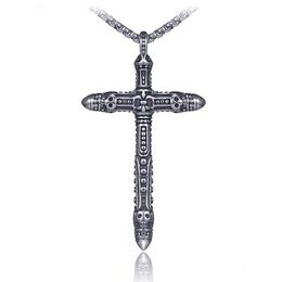 Pendant Necklaces Stainless Steel Skl Cross Necklace Celtic Ancient Sier Men Hip Hop Fine Fashion Jewelry Drop Delivery Pendants Dh4Y2