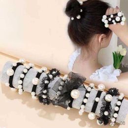 Other Trend Seamless Black Hair Rope Lace Hair Ring Rubber Fashion Simple Adult Children Girls Hair Accessories