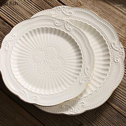 Plates Ceramic Dinner Plate Butterfly Relief Steak Dessert Tray Dim Sum Fruit Sushi Trays Salad Dish Kitchen Utensils