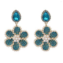 Dangle Earrings Fashion Rhinestone Pearl For Women Trendy Boho Jewellery Luxury Party Dress Accessories Pendientes Mujer