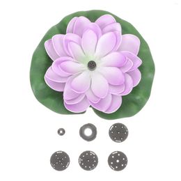 Garden Decorations Outdoor Decor Lotus-style Fountain Swimming Pool 17x17cm Decoration Solar Purple Abs Pond Floating
