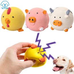 Pet Interactive Toy for Dog Cat Screaming Rubber Chicken Pig Cow Toy for Dogs Latex Squeak Squeaker Chew Training Pet Products