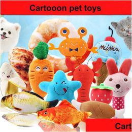 Dog Toys Chews Cartoon Pet Plush Toy Animal Fruit Bone Sound Cat Product Will And Sandy Drop Delivery Home Garden Supplies Dhfce