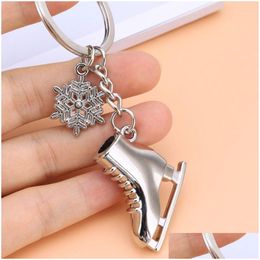 Key Rings Ice Skate Shoes Keychains Winter Snow Sports Charm Ring Bag Hanging Fashion Jewelry Drop Delivery Dhzor