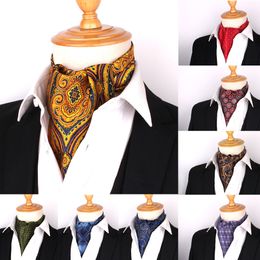 Neck Ties Floral Paisley Men Cashew Tie Wedding Formal Cravat Ascot Scrunch Self British Gentleman Polyester Soft Luxury 230605