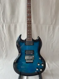 Custom 6-string SG Electric Guitar Black And Blue GradientFast Delivery