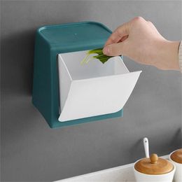 Waste Bins Automatic Rebound Garbage Box Wall Mounted Trash Can Mini Desktop Garbage Storage Box Waste Bin Home Bathroom Bedroom Can 230605