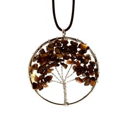 Pendant Necklaces Mticolor Chakra Natural Stone Tree Of Life Women Heart Necklace Fashion Jewelry Christmas Gifts Drop Delivery Penda Dhtfu