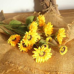 Decorative Flowers Winter Artificial Home Plant Party Decor Floral Sunflower Wedding Garlands