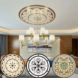 Ceiling Decorative Parquet Floor Ceiling Lamp Decorative Wall Decal Self-adhesive Wallpaper Ceiling Circular Decal