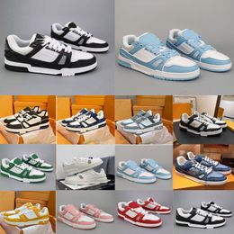 2023 Designer Sneaker Virgil Trainer Casual Shoes Calfskin Leather Abloh White Green Red Blue Letter Overlays Platform Fashion Luxury Low Sneakers Size 36-45 RG4