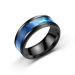 Band Rings Update Black Stainless Steel Shell Ring Finger Enamel For Women Men Fashion Jewellery Will And Sandy Drop Delivery Dhuet