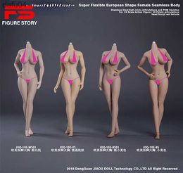 JIAOU DOLL 1/6 European Super Flexible Sexy Seamless Large Bust Female Body Metal Skeleton Detachable/Non Detachable Foot Model L230522