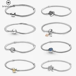 Authentic Snake Chain fit pandora bracelet designer for women European Bead Pendant Diy Star Heart Clasp Snake Chain Rose Gold 02488