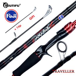 Spinning Rods BIUTIFU Traveller Casting Fuji Lure Mini Rock Fishing Rod 1821242730m Carbon Baitcasting Ultralight Fast 542g 230605