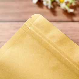 New kraft brown flat bottom packaging bags eco-friendly food storage packing zip lock pouches anti-moisture aluminum foil bag