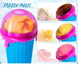 500 ML Slushy Ice Cup Frozen Magic Squeeze Cup Cooling Maker Cup Freeze Mug Milkshake Smoothie QH56