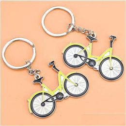 Key Rings Metal Bicycle Ring Keychain Holder Bag Hanging Student Fashion Jewellery Drop Delivery Dhdss