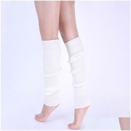 Socks Hosiery Update Fashion Women Knit Ribbed Leg Warmers Solid Colour Knee Winter Sports Yoga Warmer Stockings Drop Ship Delivery Dh3Zm