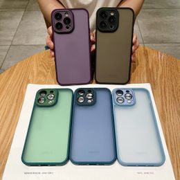 Fine Hole Skin Feel Hard Plastic Cases For Iphone 15 14 Plus Pro MAX 13 12 11 Camera Lens Protector Hand Feeling PC Soft TPU Matte Frosted Dual Bumper Frame Phone Cover