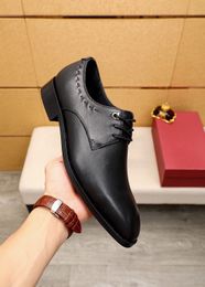 2023 Mens Fashion Lace Up Designer Dress Shoes Men Fashion Brand Business Oxfords New Classic Genuine Leather Suits Flats Size 38-45