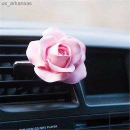 Qiuiz Ceramic Aromatherapy Car Interior Decoration Perfume Gypsum Essential Oil Diffuser Beautiful Flower Shape Holiday Gifts L230523