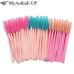 Brushes 1000pcs New Eyelashes Brushes Soft Head For Eyelashes Eyebrow Applicator Mascara Wand Microbrush brushes Makeup Brushes