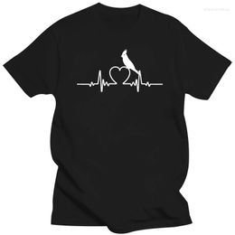 Men's T Shirts Cockatiel Shirt Heartbeat Tee 2023 Flash Print Cotton Slim Fit O-Neck Printing Casual Tops