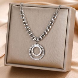 Chains Silver Colour Necklace Roman Numerals Brand Stainless Steel Fashion Jewellery