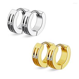 Hoop Earrings 1Pair Fashion Men's Round Ear Plugs Stainless Steel Creoles 4x13mm Anti-allergic Gift Jewellery