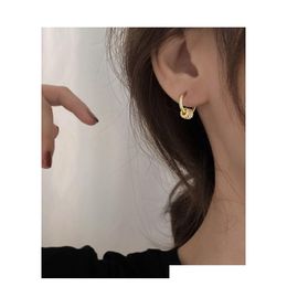 Stud Sier Two Wear Methods Small Circle Rhinestone Earrings Women Unique Design Fashion Light Luxury Jewellery Drop Delivery Dhyjs