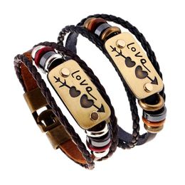 Charm Bracelets Love Tag Bracelet Couple Heart Leather Men Women Mtilayer Fashion Jewelry Girlfriend Gift Will And Sandy Drop Deliver Dh3Gz