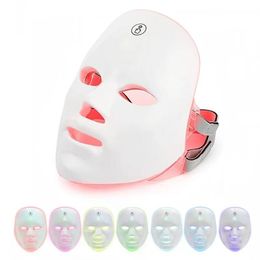 Steamer 7 Colours LED Mask Pon Therapy Skin Rejuvenation Anti Acne Wrinkle Removal Skin Care Mask Skin Brightening USB Charge 230605