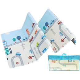 Play Mats Thick Educational Children's Mat XPE Foldable Baby Mat Developing Kids Rug Road Game Playmat Soft Floor 230606