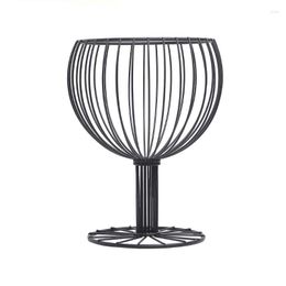 Plates 594C Fruit Basket Vegetable Bowl Like Wine Cup Geometric Hollow Iron Crafts Home Livi