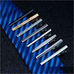 Tie Clips Stripe Arrow Cross Shirts Business Suits Gold Bar Clasps Neck Links Clip Jewelry For Men Gift Fashion Will And Sandy Drop Dhknm