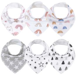 Bibs Burp Cloths Baby Bandana Newborn feeding Drool 100% Organic cotton triangle scarf Saliva towel Unisex baby tooth bib G220605