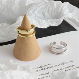 Band Rings Sier Finger Ring For Women Irregar Trendy Fine Jewelry Large Adjustable Antique Anillos Drop Delivery Dhqpk