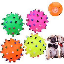 Round Dog Ball Toy Durable Puppy Training Ball Decompression Display Mould Squeaky Interactive Training Pet Ball Toy