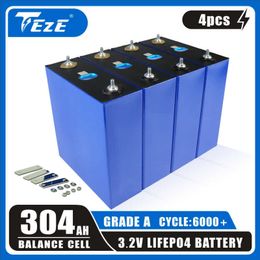 4PCS EV304AH 3.2V Lifepo4 Battery 310AH Class A DIY 12V 24V Rechargeable Batteri Pack for Solar Energy Storage EV RV EU Tax-Free