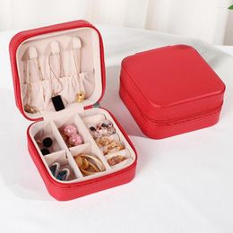 Jewelry Pouches 5Grids Organizer Display Travel Case Boxes Zipper Closure Earrings Necklace Tray Rings Holder