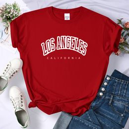 Kadın T-Shirt Los Angeles California Komik Mektup Baskı Kadın T-Shirt Street Nefes Alabilir Kısa Kol Moda Günlük Kıyafetler Yaz Tshirts 230606